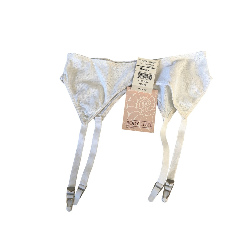 Vintage Body Lites JCPenney White Lace Garter Belt & Girdle Set NWT Medium JS - Picture 2 of 10
